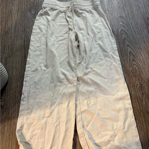 PacSun Cream Wide-Leg Drawstring Pants